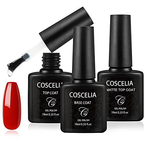 Coscelia Base Coat Top Coat Matte Coat UV Gel Nail Polish Base Coat & Top Coat Set Unterlack und Überlack für nägel von COSCELIA