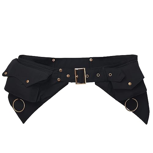 Burning Man Canvas Hüfttasche Steampunk Reisegürtel Hüfttaschen (schwarz), Schwarz , Unisex-Erwachsene von COSDREAMER