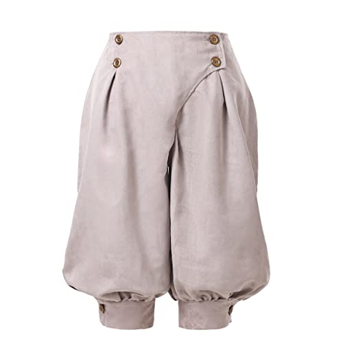 COSDREAMER Damen Hohe Taille Zweireiher Shorts Renaissance Hose Mittelalter Vintage Unterhose Piraten Shorts,Gris, L COSDREAMER Damen Hohe Taille Zweireiher Shorts Renaissance Hose Mittelalter Vintage Unterhose Piraten Shorts,Gris, L von COSDREAMER