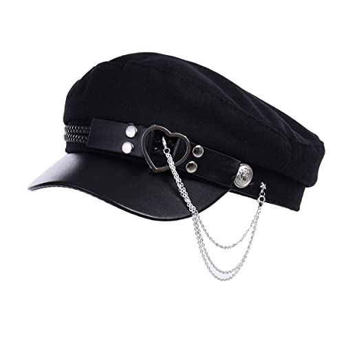 COSDREAMER Damen Schwarz Rave Captain Military Party Hut Burning Man Captain Festival Hut von COSDREAMER