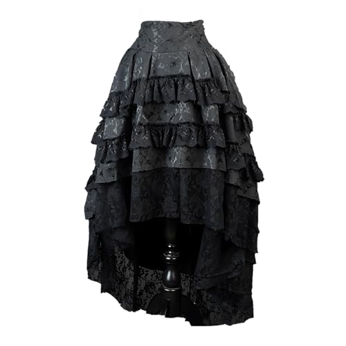 COSDREAMER Damen Viktorianischer Steampunk Gothic Rock Mittelalter Renaissance Spitze Bustle Kostüm, Schwarz, S von COSDREAMER