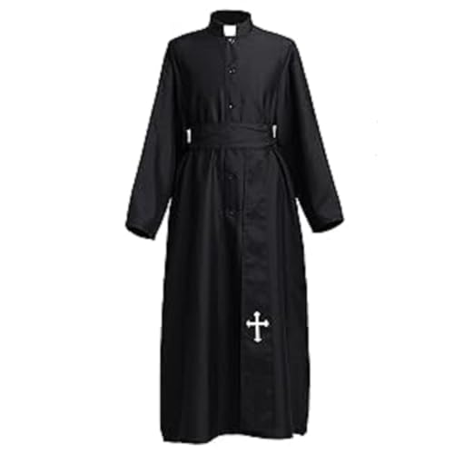 COSDREAMER Geistliche Soutane Klerus Robe Prediger Cassock Mens Lob Anbetung Robe(M) von COSDREAMER
