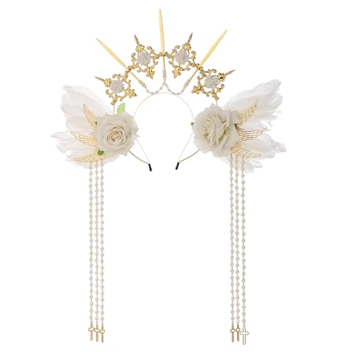 COSDREAMER Halo Crown Mary Goddess Stirnband Damen Halloween Kostüm Göttin Kopfbedeckung (L) von COSDREAMER