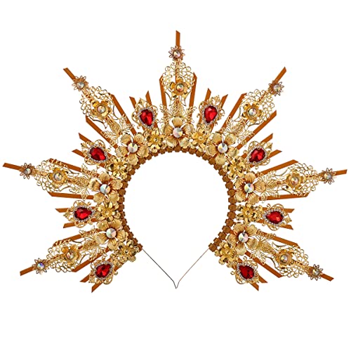 COSDREAMER Heiligenschein Krone Mary Göttin Stirnband Damen Halloween Kostüm Göttin Kopfbedeckung (N) von COSDREAMER