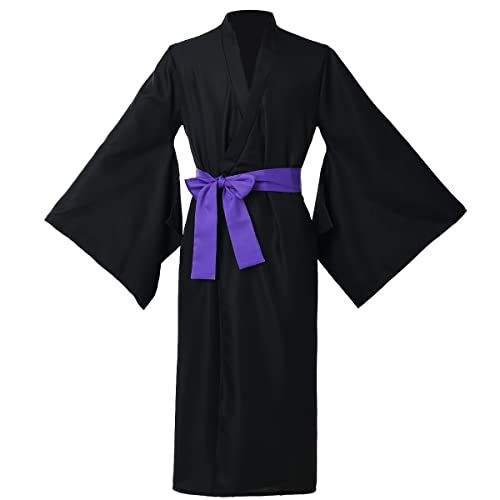 COSDREAMER Japanisches Yukata Kimono Kostüm für Herren, Kimono Kostüm, Schwarz, M von COSDREAMER