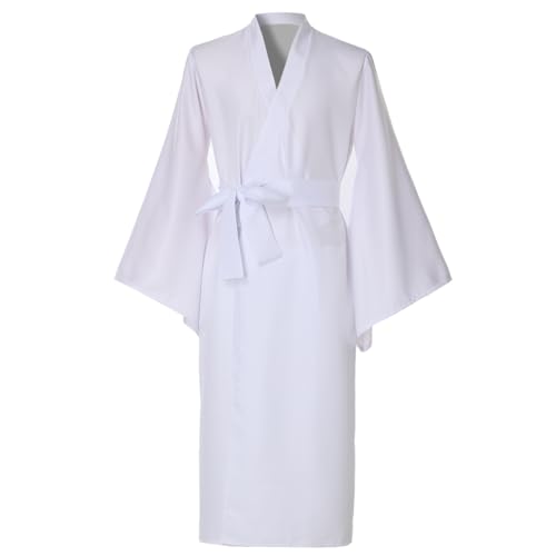 COSDREAMER Japanisches Yukata Kimono Kostüm für Herren, Kimono Kostüm, weiß, XXL von COSDREAMER