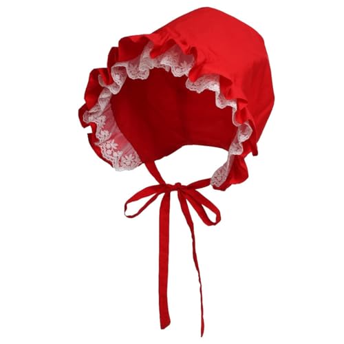 COSDREAMER Mädchen Frauen Mop Hut Kolonial Pilgrim Prarie Motorhaube Hüte (Schwarz 5) von COSDREAMER