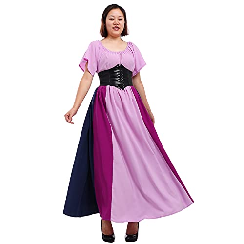 COSDREAMER Renaissance Kleider für Damen, mittelalterliches Kostüm, irisches langes Überkleid (Purple, L) von COSDREAMER