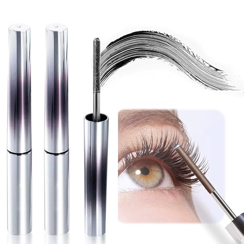 2025 Neu 3D Curling Wimperneisen, Iron Wand Mascara, Amazing Effect Mascara 3D Curling Eyelash Iron Mascara Schwarze Wimperntusche für Schwarz Extra Slim Super Curling Voluming Eyelash (Schwarz, 2) von COSEN