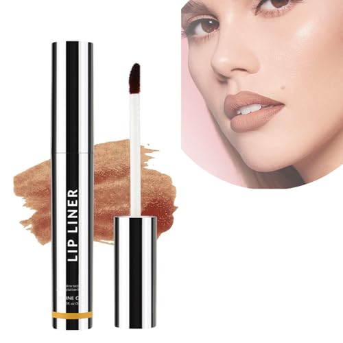 2025 Neuest Peel Off Lip Liner Stain, Lip Liner Tattoo, Non-Stick Cup Lip Liner Pencil Highly Pigmented Wasserfest Abziehbarer Lippenfleck Removable Lip Gloss Stay On All Day (1#Hellbraun, 3.5ML) von COSEN