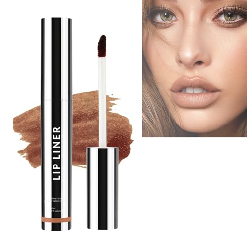 2025 Neuest Peel Off Lip Liner Stain, Lip Liner Tattoo, Non-Stick Cup Lip Liner Pencil Highly Pigmented Wasserfest Abziehbarer Lippenfleck Removable Lip Gloss Stay On All Day (2#Braun, 3.5ML) von COSEN