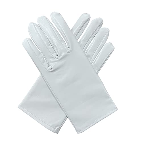 COSFAN Kurze Lederhandschuhe für Frauen,Punkhandschuhe,Motorradhandschuhe,Fashion Dress Handschuhe für Oper Prom Abend Party von COSFAN