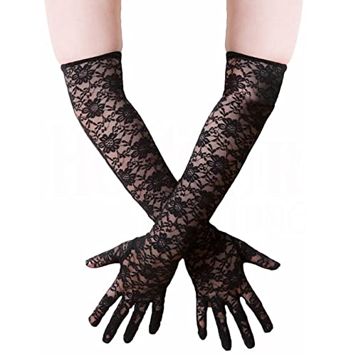 COSFAN Spitze Handschuhe für Frauen - Floral für Braut, Opera, Stretchy Ellenbogen Länge, Flapper Zubehör von COSFAN