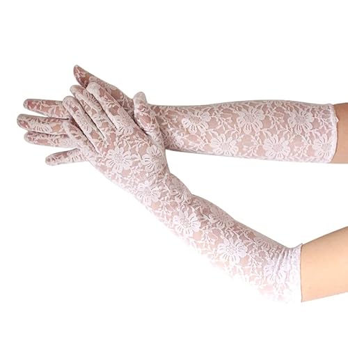 COSFAN Spitze Handschuhe für Frauen - Floral für Braut, Opera, Stretchy Ellenbogen Länge, Flapper Zubehör von COSFAN