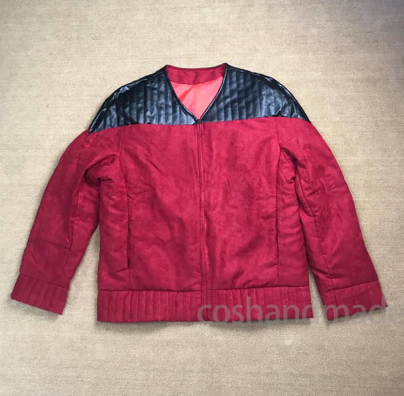 Trek Cosplay Kostüm Die Nächste Generation Captain Picard Rote Jacke Star Uniformen Hemd von COSHANDMADE