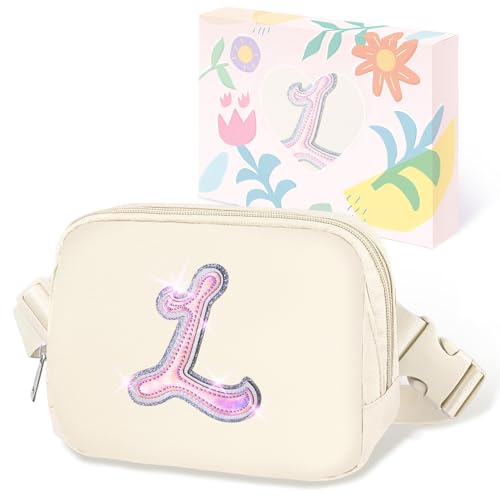 COSHAYSOO Gürteltasche mit Initialbuchstaben, Umhängetasche, trendige Brusttasche, Reisezubehör, Geburtstagsgeschenk, Weihnachtsgeschenke für Frauen, Teenager, Mädchen, Elfenbein, Small, Größe L: COSHAYSOO Gürteltasche mit Initialbuchstaben, Umhängetasche, trendige Brusttasche, Reisezubehör, Geburtstagsgeschenk, Weihnachtsgeschenke für Frauen, Teenager, Mädchen, Elfenbein, Small, Größe L: von COSHAYSOO
