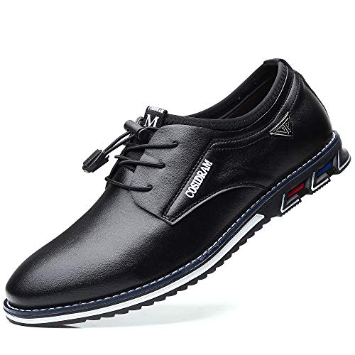 COSIDRAM Herren Schuhe Business Freizeitschuhe Klassische Mokassins Atmungsaktiver Komfort Slipper Wanderschuhe Schwarz 44 von COSIDRAM