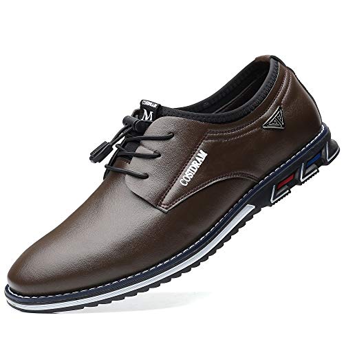 COSIDRAM Herren Schuhe Business Freizeitschuhe Klassische Mokassins Atmungsaktiver Komfort Slipper Wanderschuhe Braun 40 von COSIDRAM