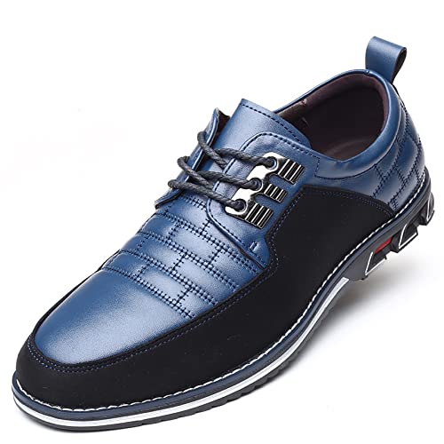 COSIDRAM Herren Schuhe Business Freizeitschuhe Klassische Mokassins Atmungsaktiver Slipper Komfort Wanderschuhe Flache Fahrschuhe Blau 42 von COSIDRAM