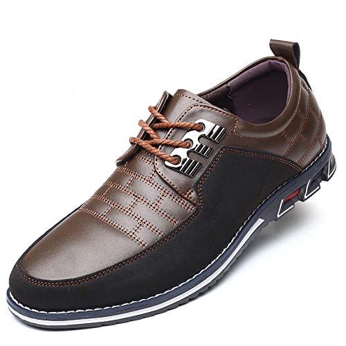 COSIDRAM Herren Schuhe Business Freizeitschuhe Klassische Mokassins Atmungsaktiver Slipper Komfort Wanderschuhe Flache Fahrschuhe Braun 40 von COSIDRAM