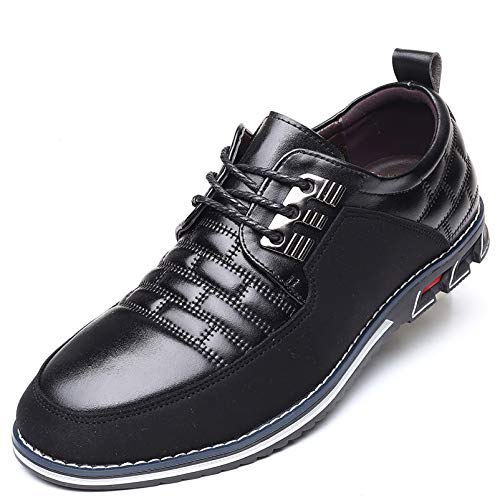 COSIDRAM Herren Schuhe Business Freizeitschuhe Klassische Mokassins Atmungsaktiver Slipper Komfort Wanderschuhe Flache Fahrschuhe Schwarz 40 von COSIDRAM