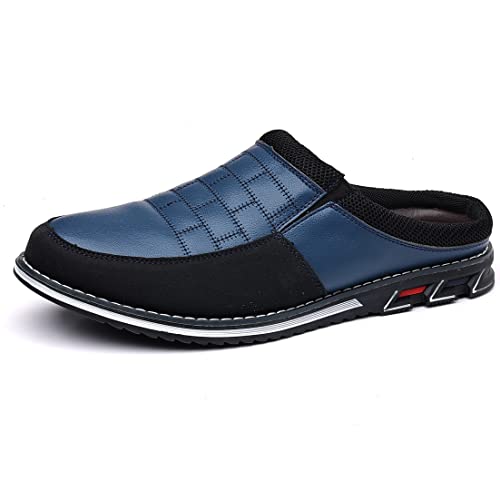 COSIDRAM Herren Schuhe Business Slipper Mode Bequemen Slip on Hausschuhe Sommer Leicht Atmungsaktiv Freizeit Schuhe Blau 41 von COSIDRAM