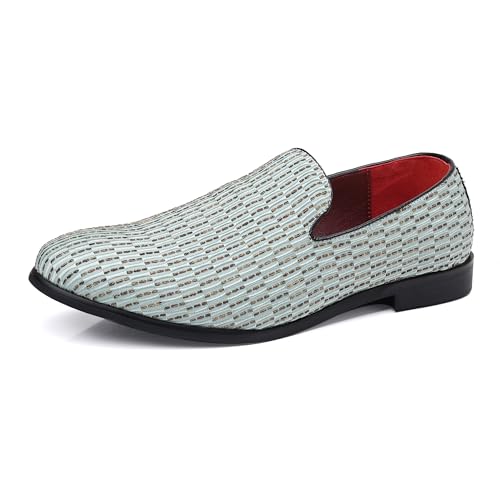 COSIDRAM Herren Schuhe Loafers Kleid Slipper Smoking Anzug Mokassins Slip on Freizeitschuhe für Männer Grün 43 von COSIDRAM