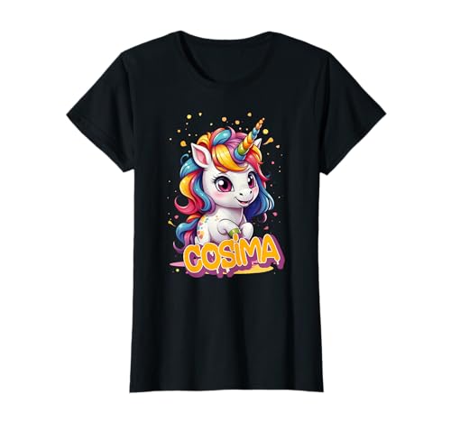 COSIMA - Schöner Mädchen Name mit süßem Einhorn T-Shirt von COSIMA Tochter Enkel Geburtstag Geschenkideen