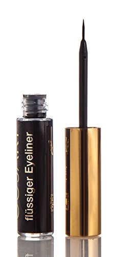 COSLINE Eyeliner flüssig Nr. 501, Farbe: Black (Schwarz), Hauchfeiner Pinsel, Starke Farbpigmentierung, Trocknet schnell an von COSLINE