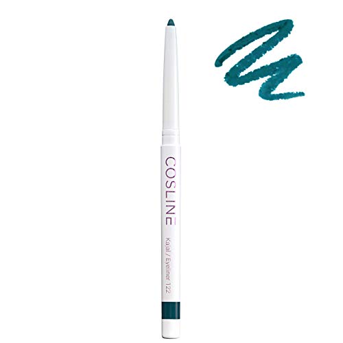 COSLINE Kajal und Eyeliner Nr. 122, Farbe: Petrol (dunkles Türkis), wisch- und wasserfest, weiches Auftragen, starke Pigmentierung, Vegan, Made in Germany von COSLINE