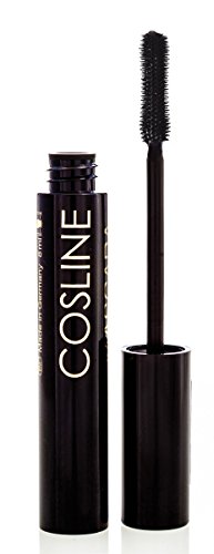 COSLINE Mascara Black Rubber Brush Nr. 91, Farbe: Schwarz, wischfest, mit Gummibürste, für perfekt getrennte Wimpern von COSLINE
