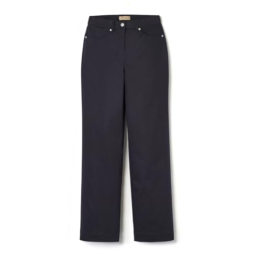 COSMA - Damenhose Alea - Schmutzabweisende Baumwollstretch Damen Hose. Straight-Fit Hose für Damen mit Nano-Beschichtung & Softstretch-Bund. Komfortable Mid Waist Hose Made in Europe. Marine; 46 von COSMA