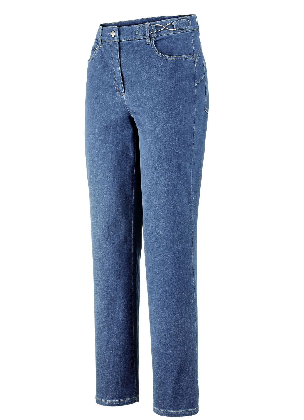 Hochelastische, figurformende Jeans, Jeansblau, Größe 20 von COSMA