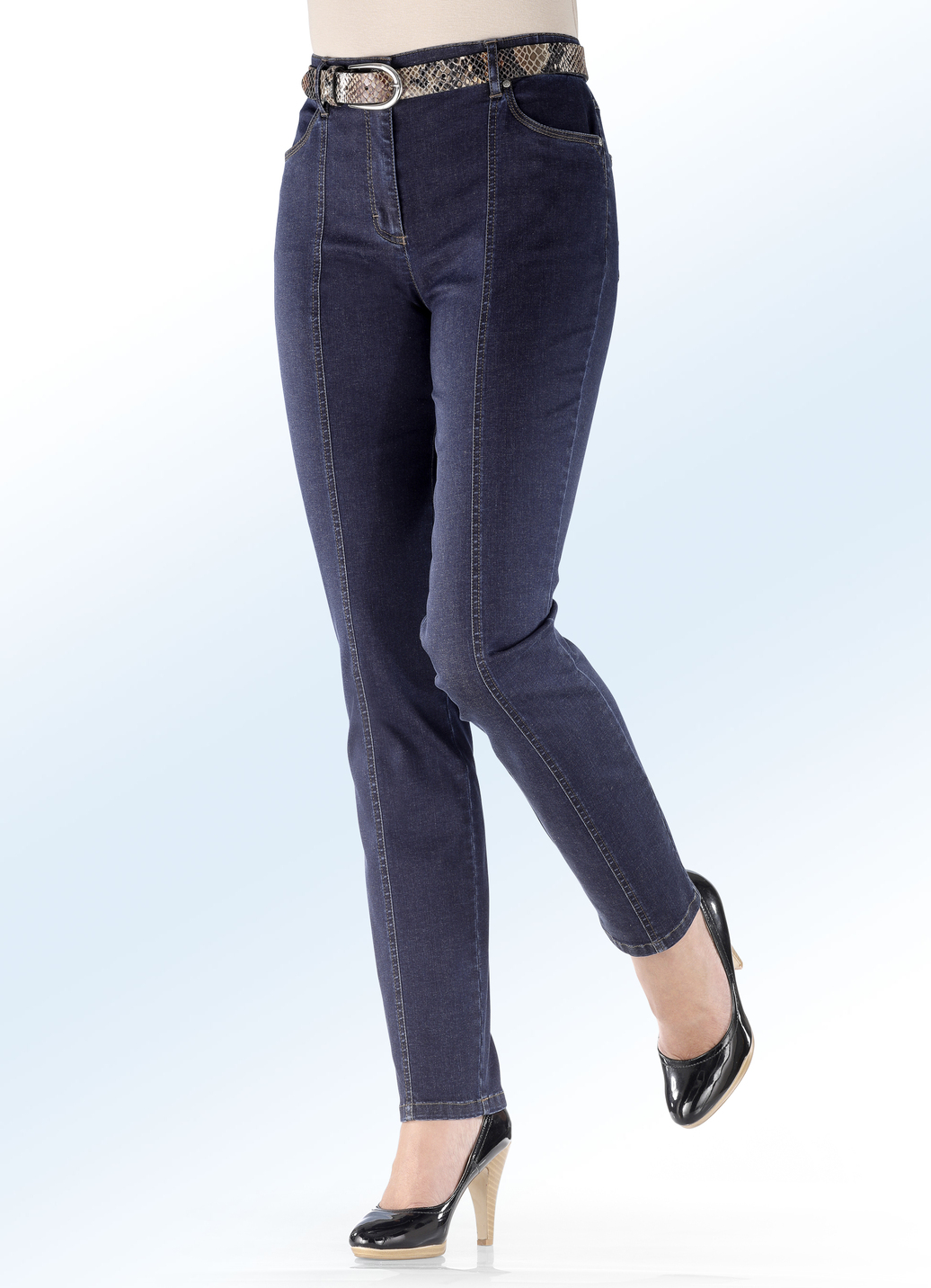 Superbequeme Power-Stretch-Jeans, Dunkelblau, Größe 52 von COSMA
