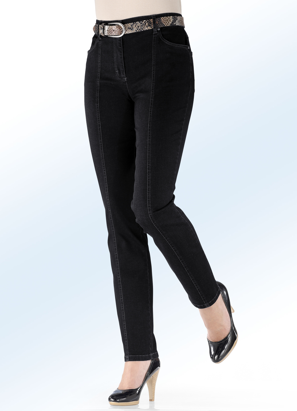 Superbequeme Power-Stretch-Jeans, Schwarz, Größe 36 von COSMA