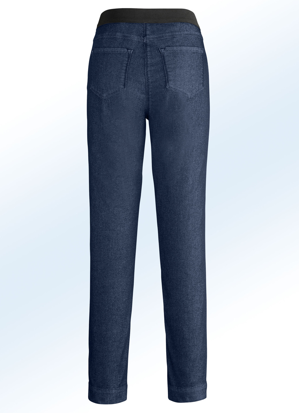 Superbequeme Power-Stretch-Jeans mit spezieller Bundverarbeitung, Dunkelblau, Größe 19 von COSMA