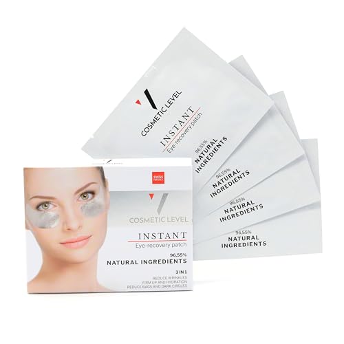 COSMETIC LEVEL Instant Eye-Recovery Patch (Packung mit 4 Multipack) | Eye Pad | natürliche Inhaltsstoffe | Acmella Oleracea | Anti-Age | Botox-Effekt | Reduziert Augenringe, Schwellungen, Tränensäcke von COSMETIC LEVEL