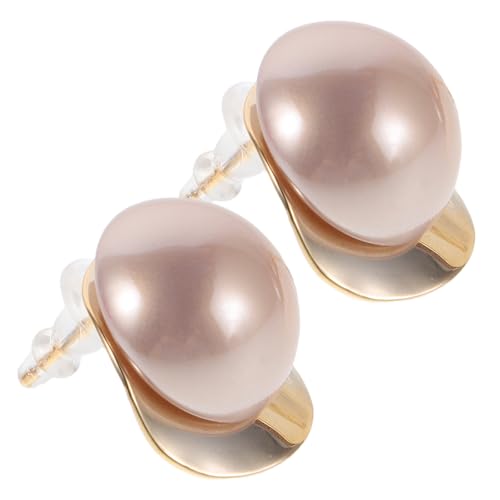 COSMEVIVI 1 Paar Boho-Scheiben-Ohrstecker, große, runde Kunstperlen-Ohrringe, handgefertigter Scheiben-Tropfen-Statement-Schmuck für Hochzeit, Party, Brautparty von COSMEVIVI