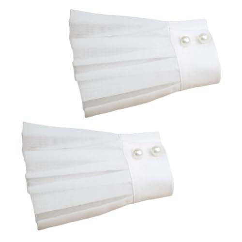 COSMEVIVI 1paar Abnehmbare Plissee-organza-manschetten Für Frauen Elegante Fake-ärmel Als Fotodekoration Für Nail Art Und Besondere Anlässe Vielseitig Und Komfortabel Für Charmantes von COSMEVIVI