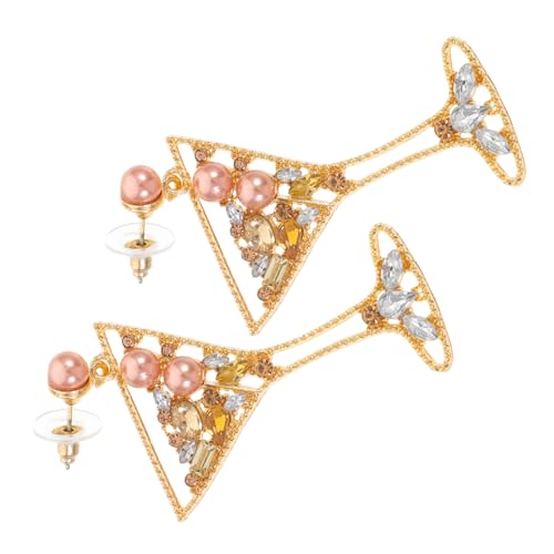 COSMEVIVI 1paar Weinglas Ohrringe Mit Perlen Und Strass Für Damen Elegante -ohrringe Für Partys Feste Und Besondere Anlässe Leicht Und Angenehm Zu Tragen Perfektes Accessoire Für Jeden von COSMEVIVI