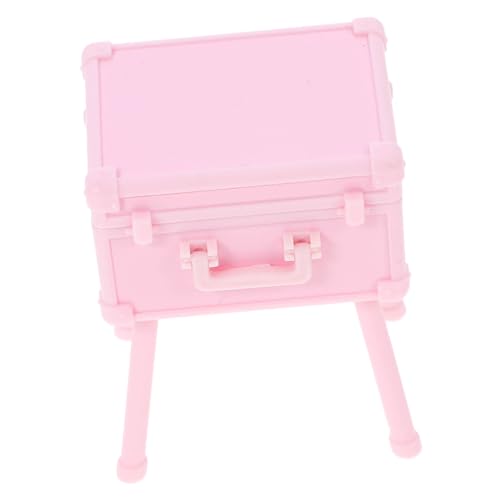 COSMEVIVI 1 Satz Mini-Kosmetikkoffer Mini-Kosmetik- Kosmetik für Mini- Miniatur-Badezimmerzubehör Puppen Mini-Schatztruhe Mini-Hausversorgung Kosmetik-Kit Mini-Kosmetikset Abs Rosa von COSMEVIVI