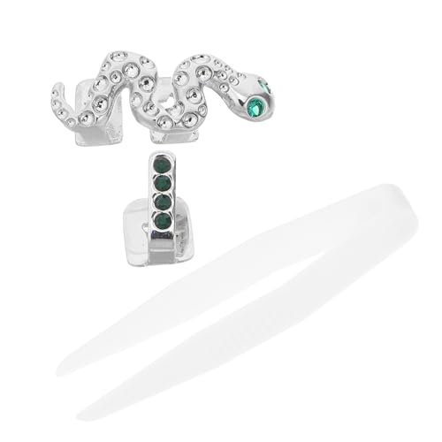 COSMEVIVI 1 Satz Stilvolle Metall Zahnschmuck für Rapper Auffällige Zahn Grills für Kreative Auftritte Events Teiliges von COSMEVIVI