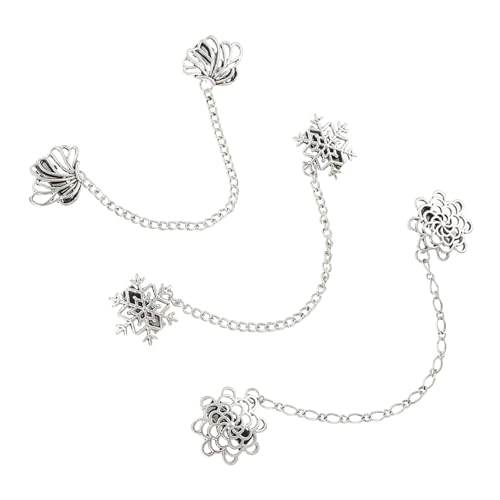 COSMEVIVI 1 Satz Vintage Kettenbroschen Anstecknadeln Für Hemdkragen Anzug Und Accessoires Leicht Vielseitig Einsetzbar Für Besondere Anlässe 3 Stück von COSMEVIVI