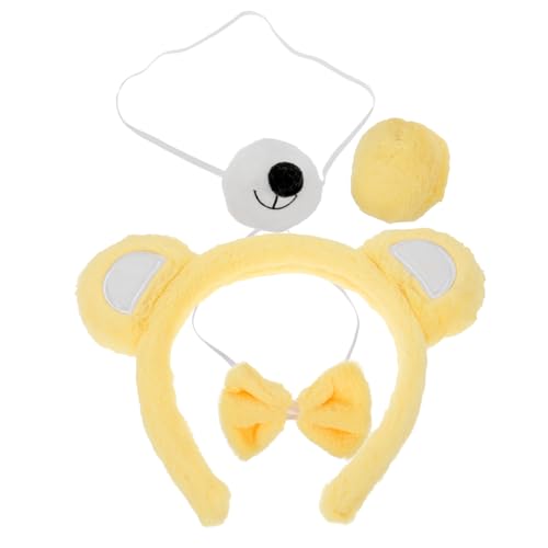 COSMEVIVI Bärenohr-stirnband Mit Inklusive Nase Und Fliege Tierkostüm-requisiten Für Party Geburtstag Cosplay Und Bühnenauftritte Aus Leichtem Material von COSMEVIVI