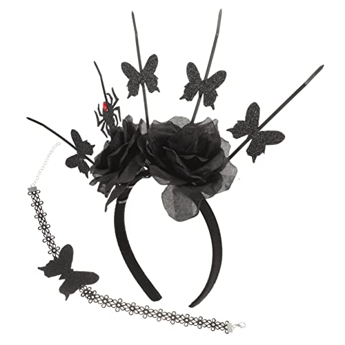 COSMEVIVI 1satz Klassisches Gothic Schmuckset Spinnen Haarreif Choker Halskette Für Halloween-dekoration Für Frauen Passend Zu Jedem Outfit Für Haararten Für Geburtstagsfeiern Halloween von COSMEVIVI