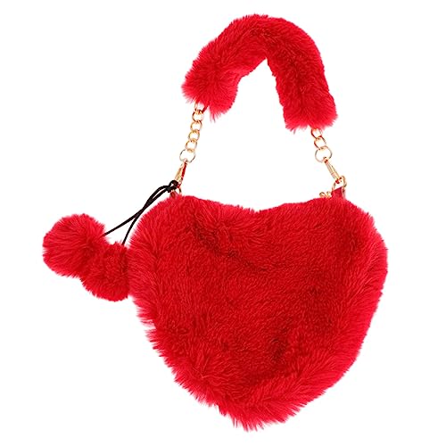 COSMEVIVI 1 Stück Herzförmige Tasche Handtasche Flauschige Tasche Plüschtasche Pelzige Tasche Herzförmige Tasche von COSMEVIVI