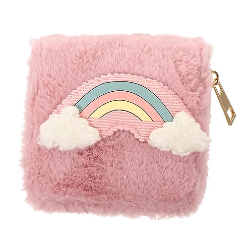 COSMEVIVI 1stück Plüsch Geldbörse Damen Kurze Handtasche Mit Reißverschluss Tragbare Geldbörse Für Schule Und Design Für Und Mädchen von COSMEVIVI