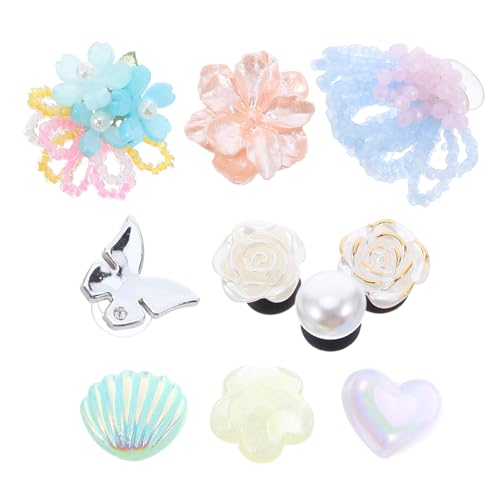 COSMEVIVI 10 Stück Teiliges Schuhblumen-dekor mit Abnehmbaren Funkelnden Perlen-charms Elegante Silberne Schmetterlings-schnallen Handgefertigte Schuhverzierung für Damen Hochzeits von COSMEVIVI