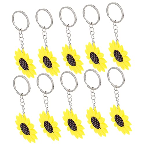 COSMEVIVI Schlüsselanhänger mit Sonnenblumenmotiv Multipack 10 Schlüsselanhänger für Frauen Schlüsselanhänger- aus Metall zum Aufhängen als Dekoration für Taschen und Autoschlüssel von COSMEVIVI