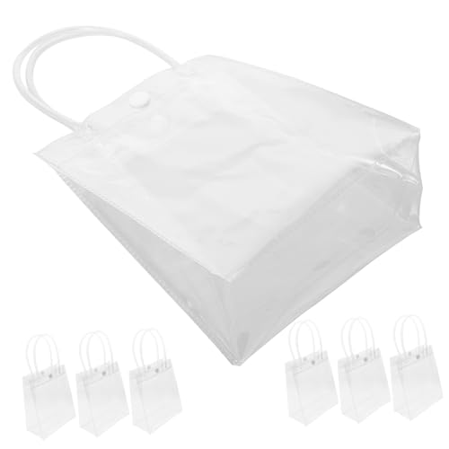 COSMEVIVI 10 Stück Großpackung Einfache Taschen - Wiederverwendbare Tragetaschen Mit PVC-Griffen Für Und Einkäufe von COSMEVIVI